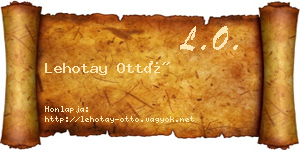 Lehotay Ottó névjegykártya